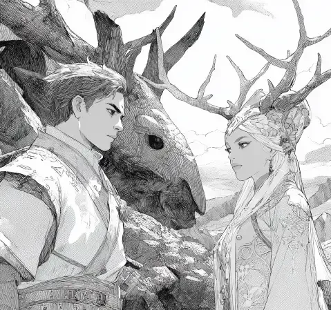 漫画阅读场景：一本打开的书与散落的漫画单行本